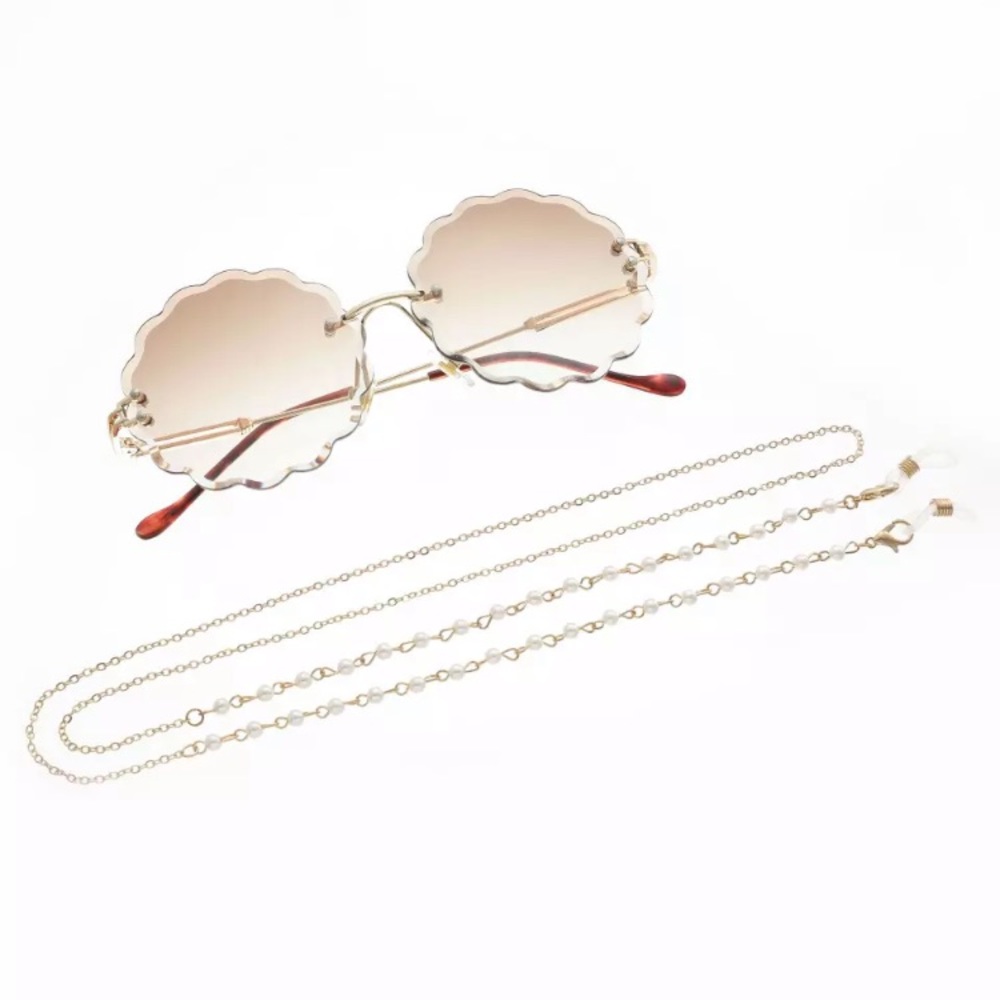 Sunglasses Glasses Gold Tone Chain - Picture 2 of 3